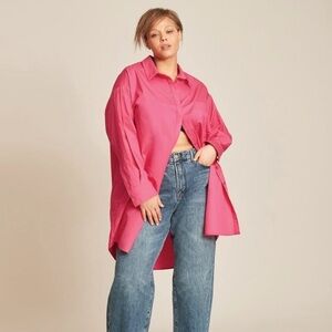 SOLD NWT 11 Honore Abia Shirt Dress in Pink Peacock size 2X